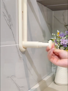 AKIRO HOME Malaysia Storage Hanger Adjustable Rack Punch Free Hook Cloth Towel Holder Wall Mounted Penyangkut Baju 衣架收纳架