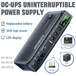 36W DC1036L Mini DC UPS Uninterruptible Power Supply 18650 Replaceable Battery Backup 5v 9v 12v EU plug for Router Wifi Modem