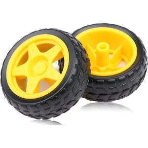 2PCS TT Motor with Leads DC Motor DC 3-6V Gearbox Motor Dual Shaft 1:48 Motor with Tire Wheel Kit for Arduino DIY Smart RC Car