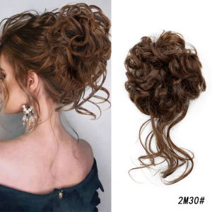 Synthetic Hair Bun Wig For Women Elastic Rubber Band Hair Extentions Chignon Heat Resistant Bun Black Brown