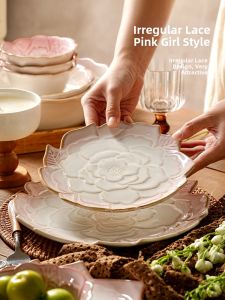 WUXIN | Rose Gradient Chinese Retro Ceramic Dinner Plate