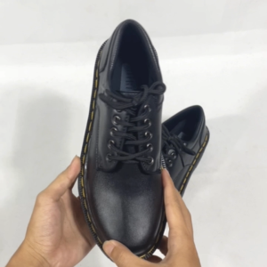 Mikihas - Sepatu Oxford Pria Formal Kulit Hitam Sintetis Premium High Sol - Engers Boot 5 Hole