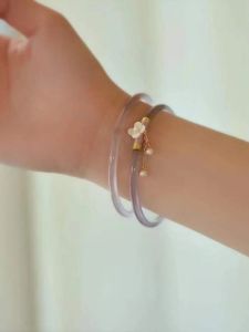 Chime Bracelet Glass Bangle Original Design Floral Pattern Couple Best Friend Gift Fresh out New Fashion Jewelry Accessories