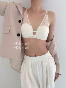 ผู้หญิง ฤดูร้อน บราไร้ร่องรอยบางป้องกันการหย่อนคล้อยโชว์หน้าอกเล็ก ชุดชั้นในป้องกันความเต็มของเต้านมด้านข้างคงที่ สายคล้อง