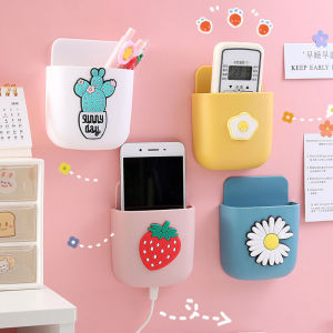 🔥Hutyet👍 100% Original Smilee Mobile Phone Stand Wall Hanging Remote Controller Mobile Phone Bracket Storage Box Charging Bracket Multifunctional Hanging Lazy Shelving