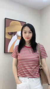 เสื้อยืดแขนสั้นผู้หญิง เสื้อยืดลาย ทางคลุมหน้า คลุมหน้าท้องทรง หลวมฤดูร้อน