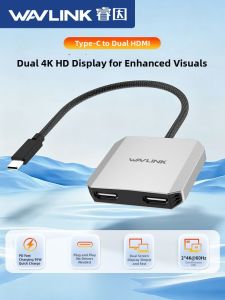 Wavlink | Dual HDMI 4K Display Adapter with PD 95W Charging USB-C Dock