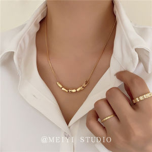 Shiny Silver Diamond Bean Necklace Womens Luxury Fashion High-End Sensation Clavicle Chain Korean Style Alloy Pendant