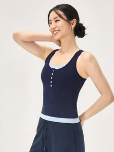 S&W | Breast Padded Cross-back Vest Outerwear or Underwear Color Blocking 2025 New Style