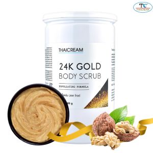 ไทยครีม สครับขัดผิว 1กิโล สครับทอง คอลลาเจน บำรุงผิว บอดี้สครับ สครับผิว ครีมขัดผิว กลิ่นหอม สปาขัดผิว spa ขัดขี้ไคล thaicream 24k gold body scrub