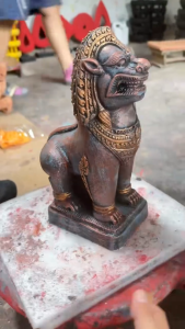 สิงห์ขอม หินทราย สิงห์หินทราย สิงโต สูง 28 เซ็นติเมตร