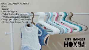 Gantungan Baju Anak 12 pcs | Hanger Plastik Anak | Hoxim | Plastic Hanger