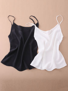 Ultra-Thin Silk Vest Womens Double-Meaning Loose Basic Cami Summer Silk Wrap Womens Fashionable Commuters Style Pure Color