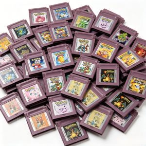 Bandai | GBC Pokemon Series Game Cartridge Red Blue DX Prism Creepy Black Cock Pink Picross for GBC Video Game Console
