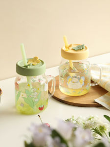 LOTUS BLUE | Aesthetic Summer Insulated Straw Cup with Handle and Lid