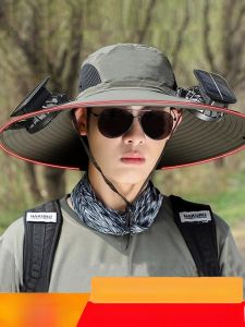 SHIPAILUO | Solar Powered Fan Hat Mens Outdoor Mountain Climbing Fishing UV Protection Waterproof Multi-functional Fisherman Cap