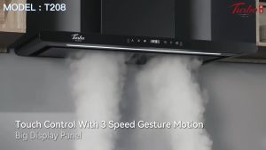 Turbo Italia - T208 Series 90cm Chimney Hood with Touch and Wave Motion Control