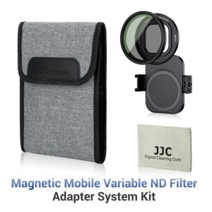 JJC Magnetic Mobile Phone Filter Adapter With 67mm ND2-128 Filter(7 Stops) & Microphone Kit For iPhone 14 15 16 Pro/ProMax/PlusCome With Storage Pouch and Cleaning ClothSuit For Vlog Live Streaming Selfies