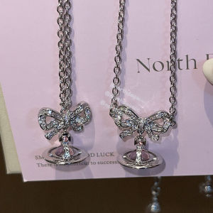  Pink Diamond Ball Stud Earrings Necklace Planet Star Butterfly Knot Orb Flying Saucer Jewelry Fashion Accessories