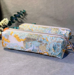 Hebens Original Heavy-Work Dyeing Makeup Bag Womens Stationery Storage Pouch High-Aesthetic Value Cultural Supply Bag