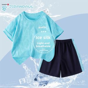 Quick Dry Breathable Sport Suit Set For Boys Short Sleeve and Shorts