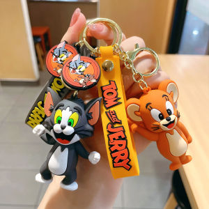 Cat and Mouse Car Key Chain Tom Jerry Cute Cartoon Key Pendant Doll Bag Pendant Keychain