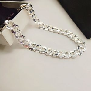 legit silver mens Bb030 9m flat chain bracelet