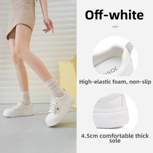 Josiny | Elevating Fashionable Pearls-decorated White Shoes