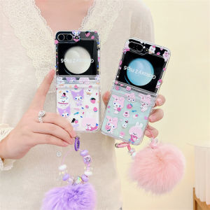 Kawaii Cartoon Flip Cover for Samsung ZFlip7/6/5/4/3 Phone Case Protective Full Wrap Foldable Screen Cute Female Model F7410