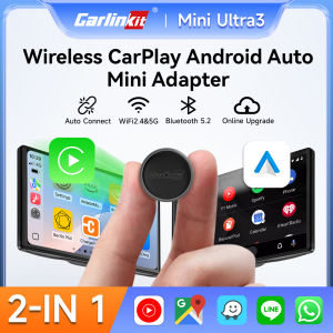 CarlinKit Mini Ultra PRO Wireless CarPlay Android Auto Adapter 2 in 1 Wifi 5.8G Wireless Dongle for 98% OEM Cars Music Map