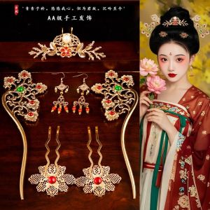 Traditional Chinese Style Hair Wig And Accessory Combination Lazy Back of Head Hair down Integrated Styling Butterfly Hairpin