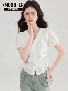 7.Modifier | Áo Blouse Ngắn Dễ Thương Tay Bồng Có Dây Điều Chỉnh