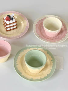 Korean Style Dessert Bowl Creative Yogurt Bowl Home Use Sweetheart Oats Bowl Ice Cream Plate Dishware Pink Girl Heart