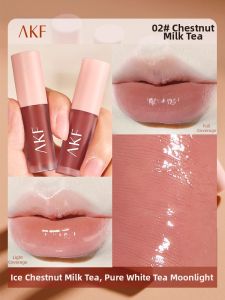 AKF Flagship Water Light Lip Glaze Sweet Tea Nude Color Series Student Lipstick Beauty Enhancement Lip Care Long Lasting Moisturizing
