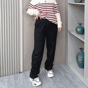 High Waist Wide Leg Casual Pants for plus Size Women Straight Cut Sports Trousers Elastic Waist Slimming Versatile Autumn Wear