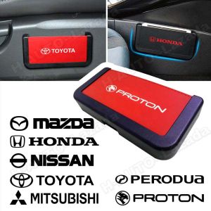 Car Seat Back Storage Box For Proton Perodua Toyota Honda Mazda Mitsubishi Nissan Volkswagen Suzuki BMW MG Pu Leather Organizer Storage Box Mobile Phone Holder Pocket Organizer Stowing Tidying Bag Car Accessories Interior