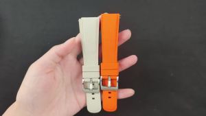 20/21/22mm FKM Rubber Watch Strap Flat End Quick Release Silicone Watchband for Seiko for Rolex Black Green Universal Bracelet