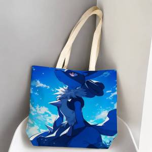 Bandai | Pokemon Legendary Pokemon Storage Bags Tote Bag Travel Summer Beach Shoulder Bag Reusable Grocery Shopping Bag Anime Artwork