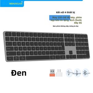 Combo Bàn Phím Chuột Không Dây Có Thể Sạc Lại NexusClick 2.4G/BT 4 Kênh Mỏng Yên Tĩnh Phím Có Thể Điều Chỉnh Độ Dễ Dàng Sử Dụng Cho PC Laptop Mac Văn Phòng