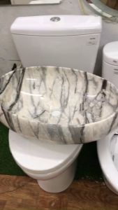 Chậu rửa mặt dương bàn lavabo elip vân mây GRVL 067