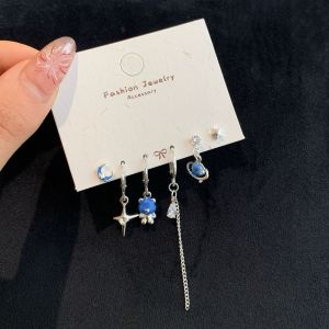 Blue Planet Bear Earrings Womens Fashion Jewelry Minimalist Design Trendy Lightweight Luxury Feelings New 2025 Style