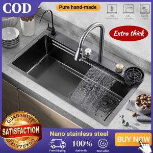 Kitchen Sink SUS304 Stainless Steel 3.0MM Thickness High Quality Home Sink With Waterfall Faucet Sink