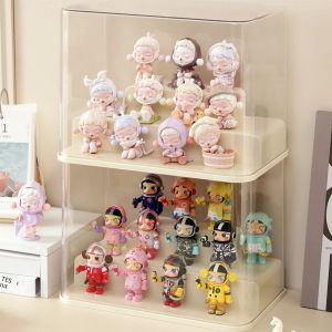 Action Figures กล่องเก็บอะคริลิคผูกกล่องตุ๊กตาชั้นวาง STACKtable Multi-Layer กล่องเก็บของเล่นโปร่งใสแสดงตู้