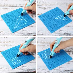 Silicone 3D printing pad for children DIY 3D printing pen soft silicone design pad with 2 silicone finger covers
