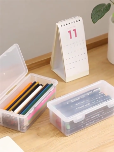 SEA TTJ【จัดส่งในท้องถิ่นในประเทศไทย】 กล่องกระเป๋าผ้าโปร่งใสทันสมัยกล่องพลาสติกใส่ดินสอสำหรับนักเรียน