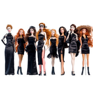 European Fashion Classic Little Black Dress 32cm Supermodel Doll Clothes Suit Exquisite Accessories Set DIY Toys Collector Gifts