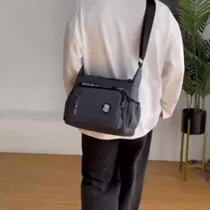 WENKEN BAGS#8895 Men`s multi-compartment casual crossbody shoulder bag features functional design for everyday utility