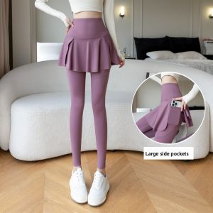 MiiOW | Summer New Womens Yoga Pants High Waist Slim Fit Cool Feeling Outdoor Sports Cycling Shark Mouth Pocket Thin Model Pants