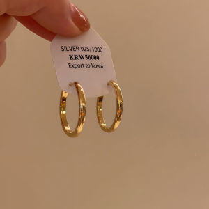 YICAN | Simple Circle S925 Sterling Silver Earrings Hoops Ear Pins