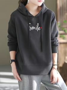 Áo Nỉ Cotton Cỡ Lớn Dài Tay Có Mũ Trùm Đầu Thường Ngày Mùa Thu Đông in Họa Tiết Nghệ Thuật Đa Năng Thoải Mái Rộng Rãi